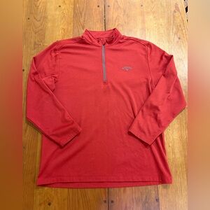 Callaway Sweater Mens 2XL Red Golf Logo Zip Sweatshirt Casual Outdoors